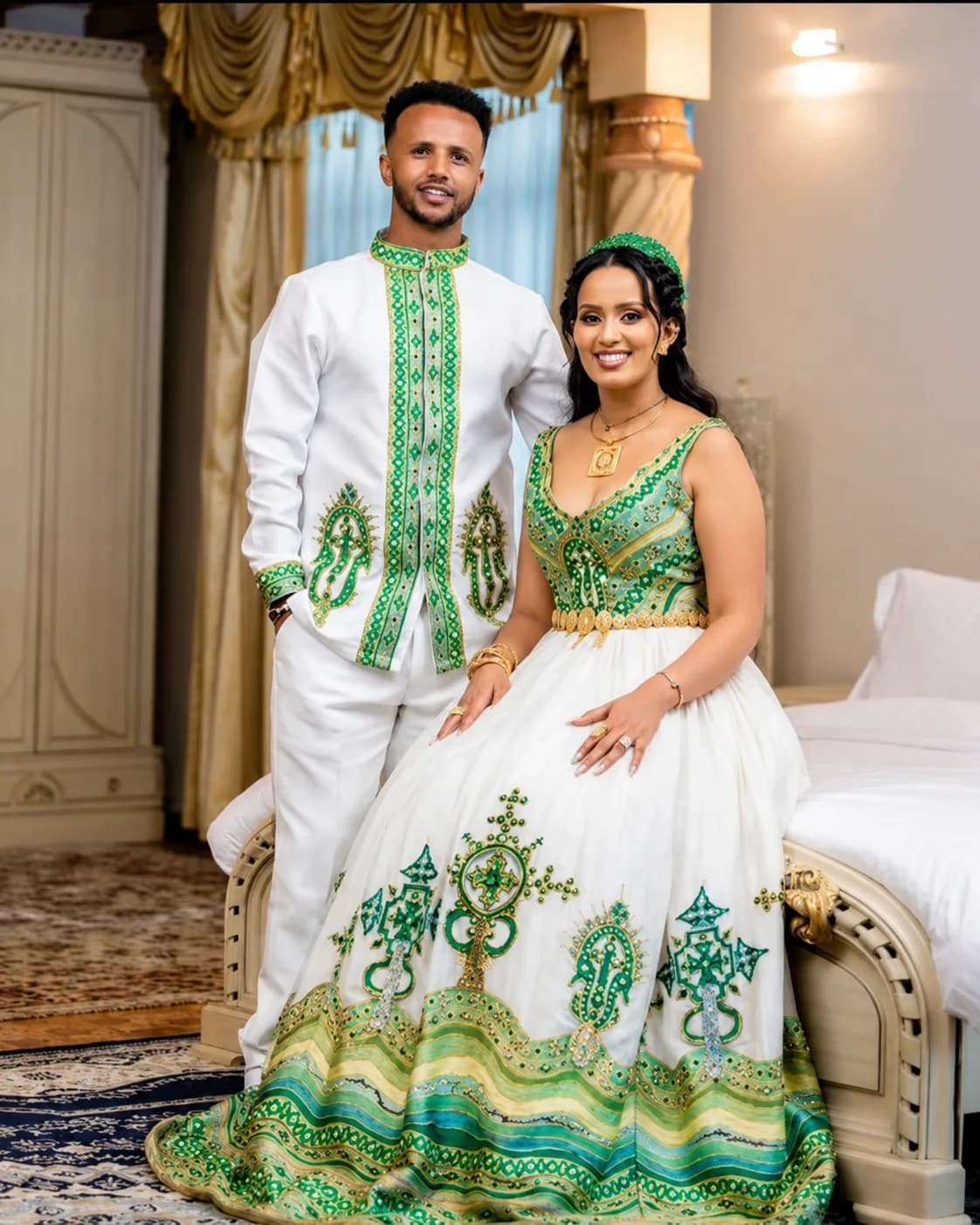 T'lfi (ጥልፊ) Traditional Habesha Couple Dress