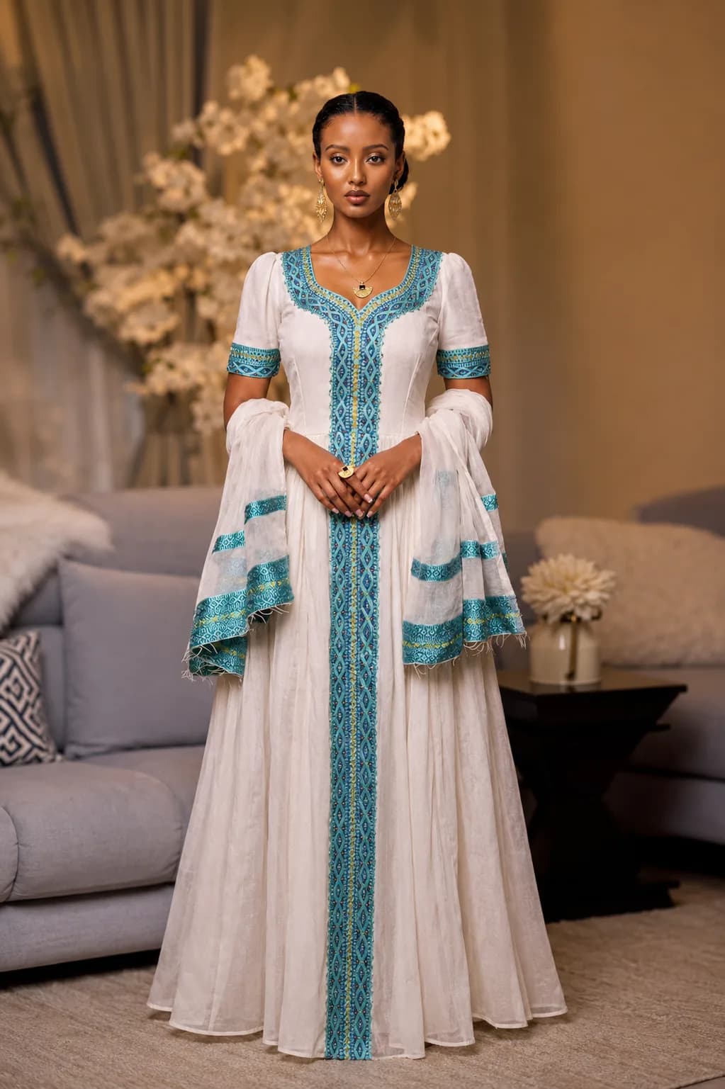 Traditional habesha dess "T'lfi" ( แฅแแ)