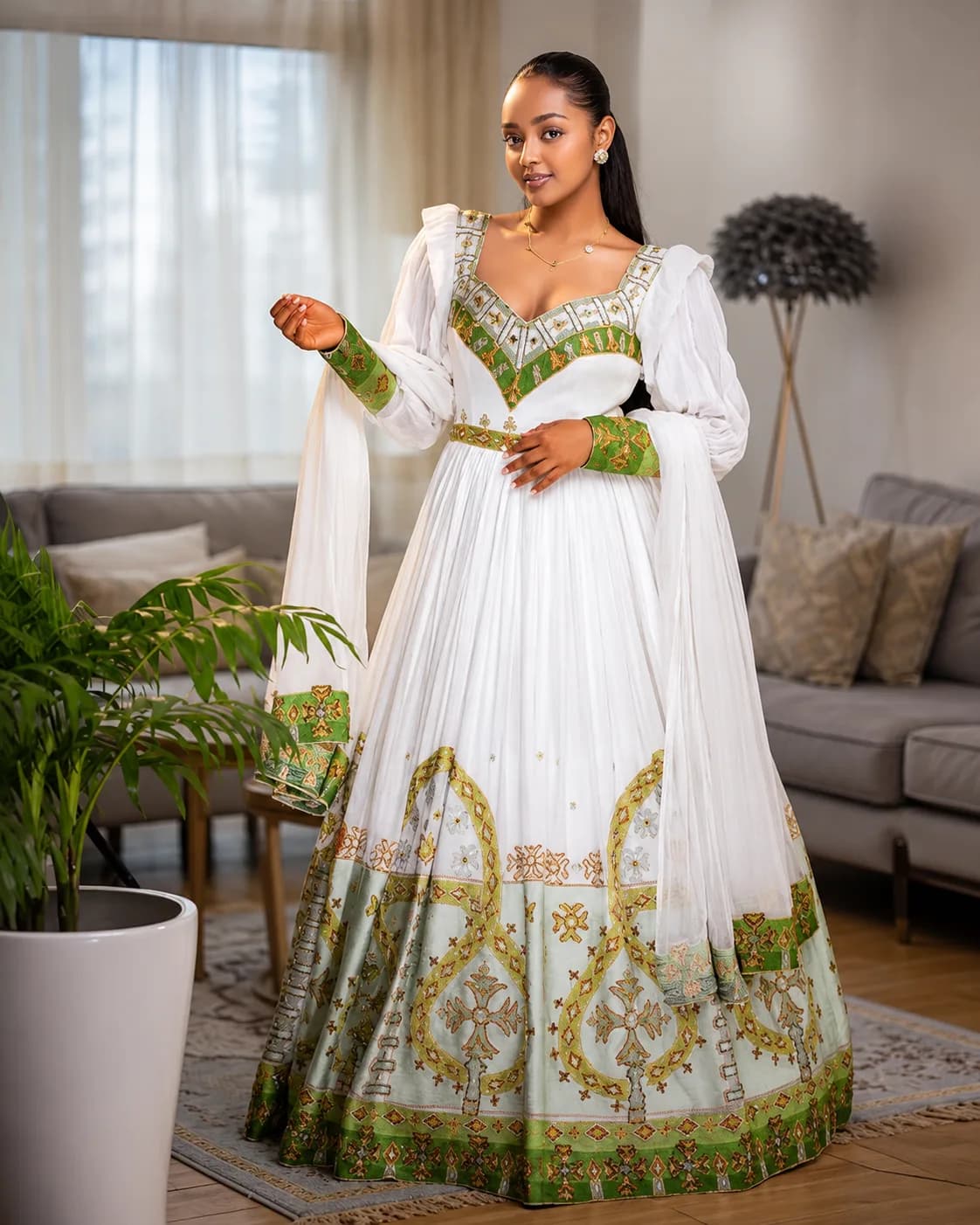 Traditional Habesha Dress – T'lfi (ጥልፊ)
