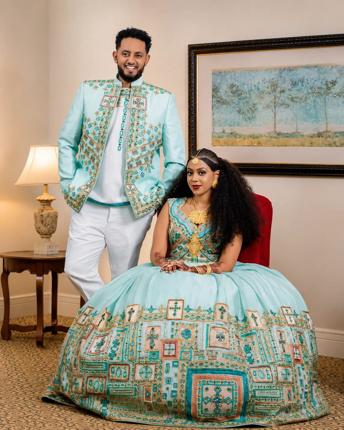 Traditional Habesha Dress โ T'lfi (แฅแแ) for Couples