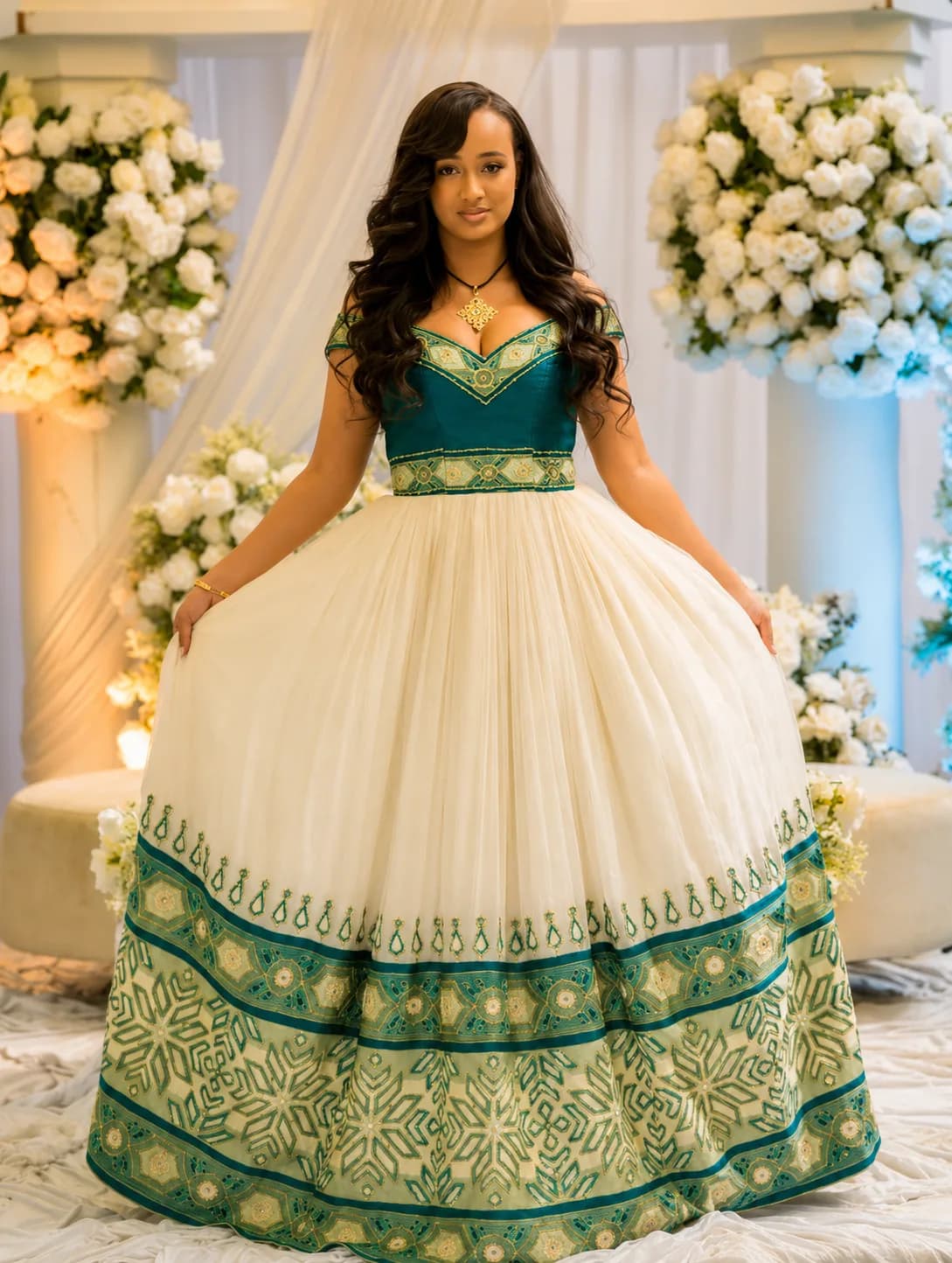 Traditional Habesha Dress โ T'lfi (แฅแแ) for Couples