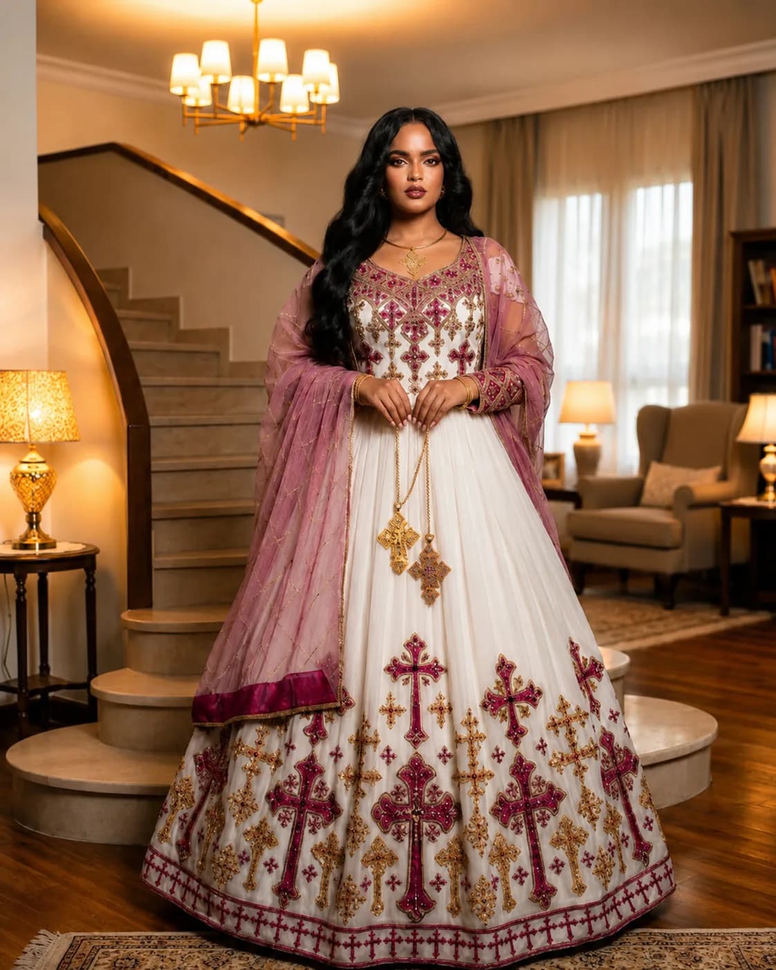 traditional habesha dress "T'lfi" ( ጥልፊ)