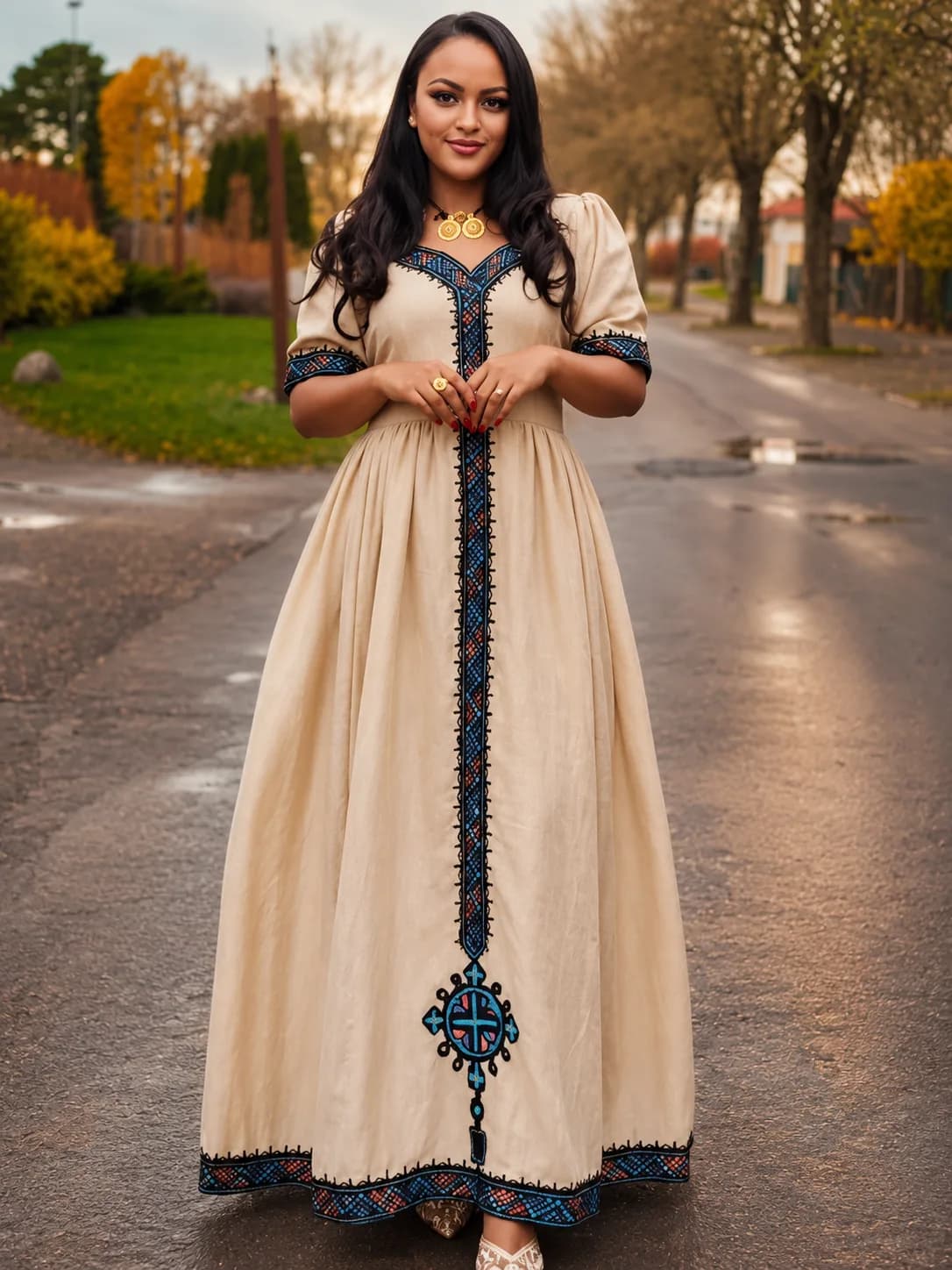 Traditional Habesha Dress – T'lfi (ጥልፊ)
