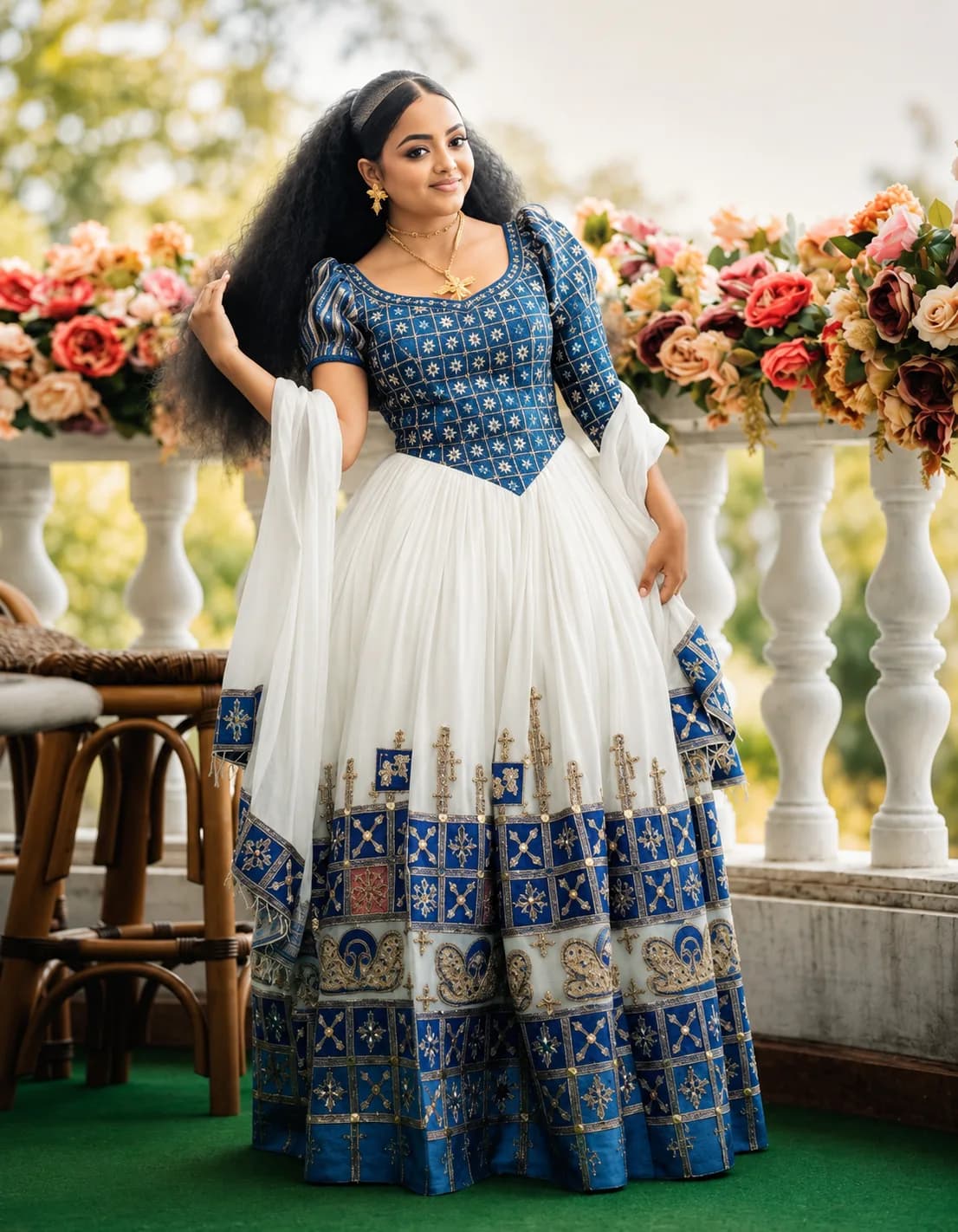 Traditional Habesha Dress โ T'lfi (แฅแแ)