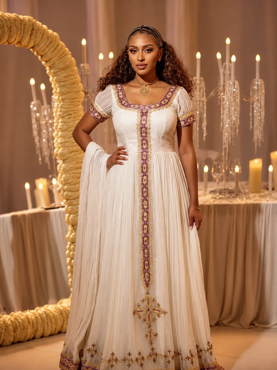 Traditional Habesha Dress – T'lfi (ጥልፊ)