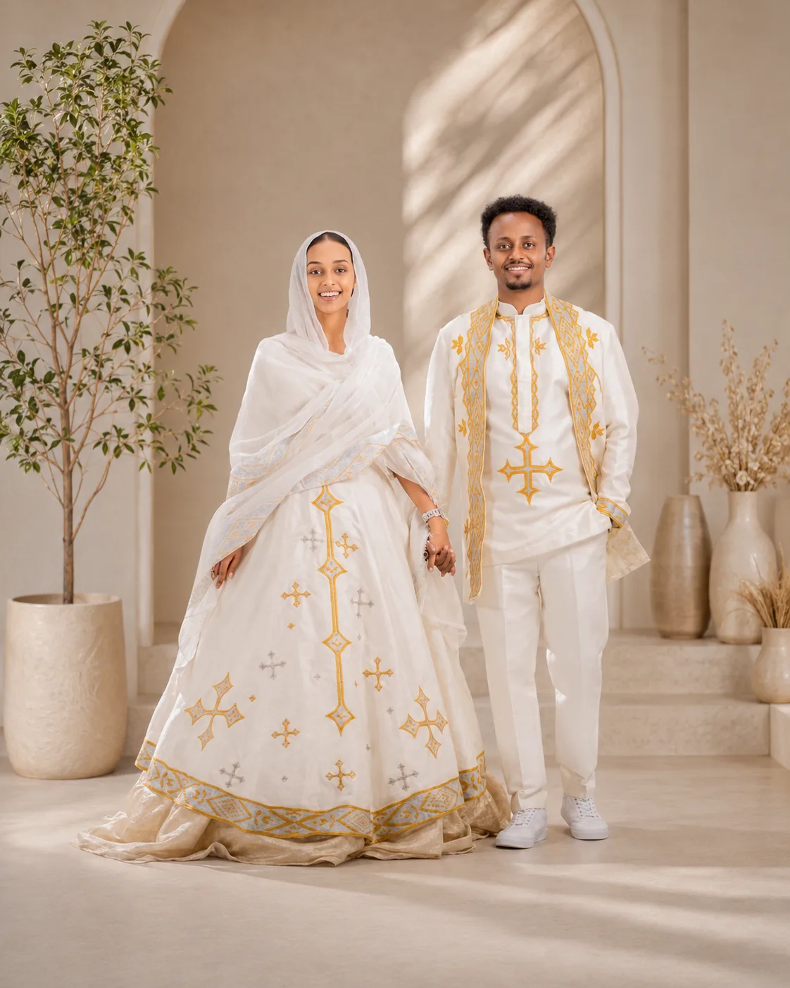 traditinal habesha dress " T'lfi" ( ጥልፊ) for couples